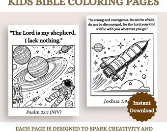 Bible Coloring Pages, Kids Religious Learning, Christian Faith, Uplifting bible Verses, Sunday School, Home Faith-Based Learning
