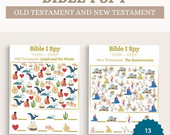 Bible I Spy, Bible Games for Kids, Bible Activities, Old Testament, New Testament, Christian Game for Kids, Sunday School, Faith Based Game