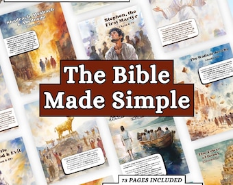 Bible Study Guide | Bible Made Simple Digital Download | Bible Study Notes | Bible Summary | Beginner Bible Study | Watercolor Illustrations