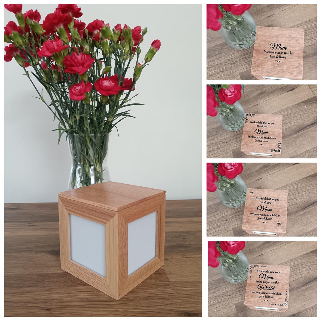 Personalised Photo Box. Solid Oak Box With Removable Lid. Add Any ...