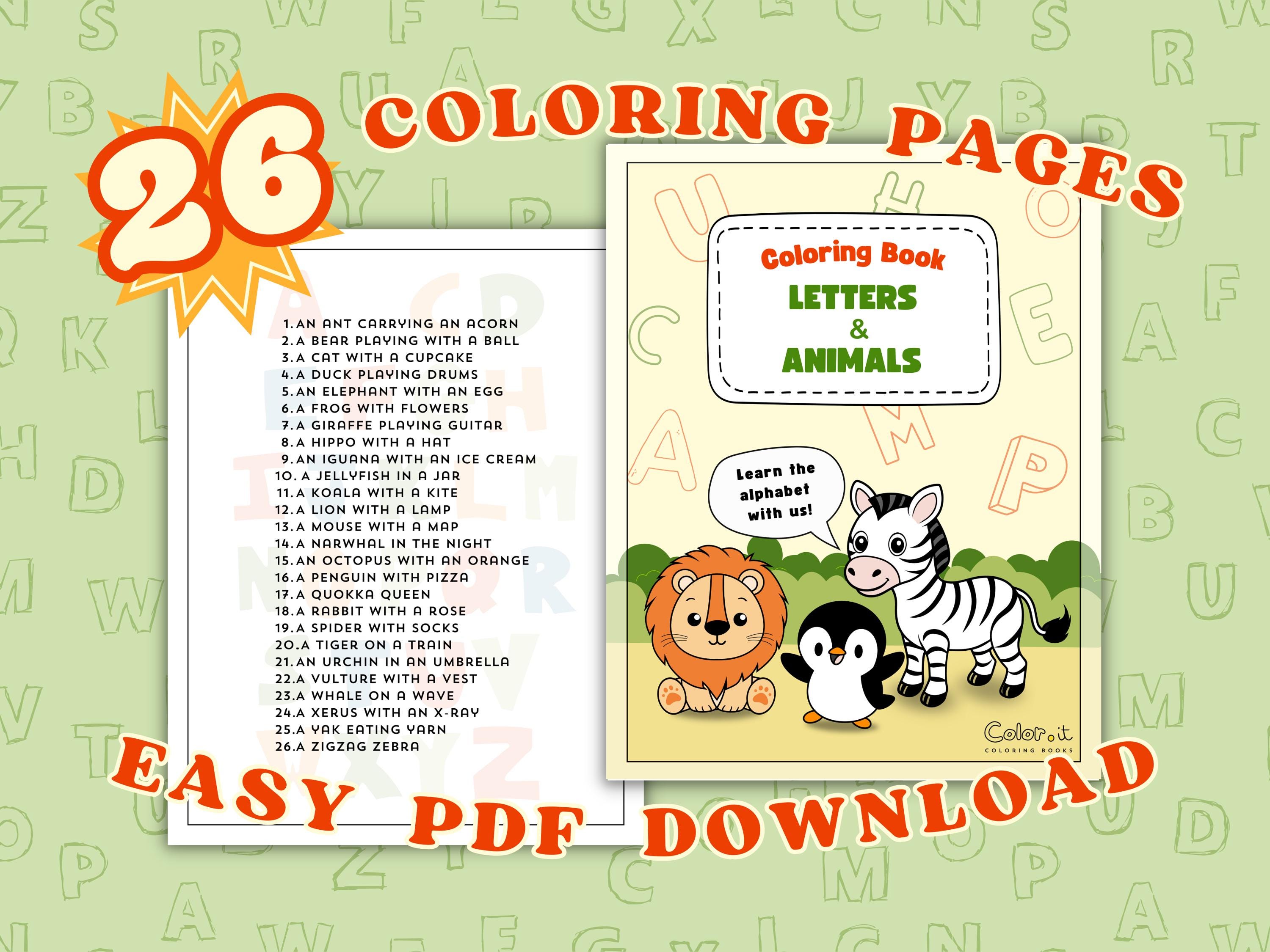 Alphabet Coloring Pages - Kids Educational Activity - Learning ABC and ...
