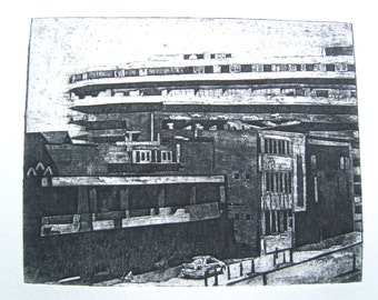 Sun Inn, Leicester (Original Collagraph Hand Pulled Artist Print)