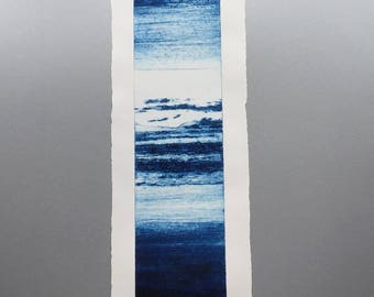 Meerlandschaft (Original Künstler Handgezogener Kollagraphdruck)