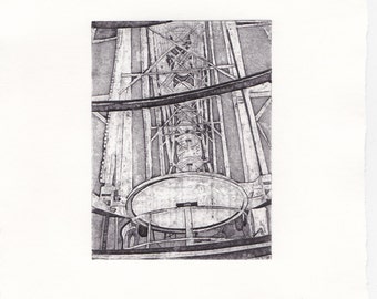 Ferris Wheel II (Original Collagraph Hand Pulled Artist Print)