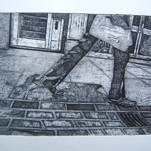 Strider Original Collagraph Hand Pulled Artist Print image 1