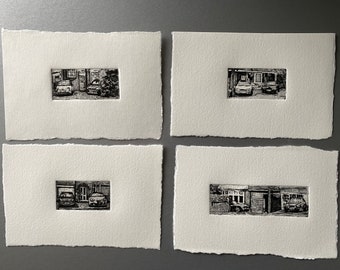 How Do You Park Yours? (Hand Pulled Intaglio Artists Mini Print Collection)