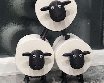 Funny Toilet Roll Holder, 3d printed bathroom accessory, sheep, multiple variations