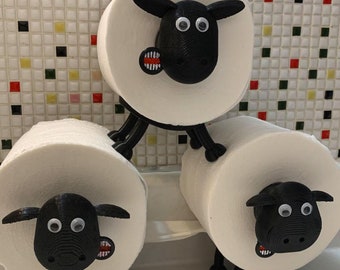 Funny Toilet Roll Holder, 3d printed bathroom accessory, sheep, multiple variations