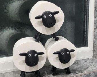 Funny Toilet Roll Sheep Holder, (3 PACK), 3d printed, Simple 3D Version