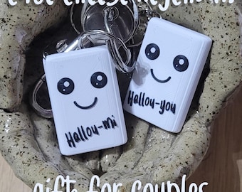 Halloumi Cheese Keychain: Funny Food Pun Gift, 3D Printed