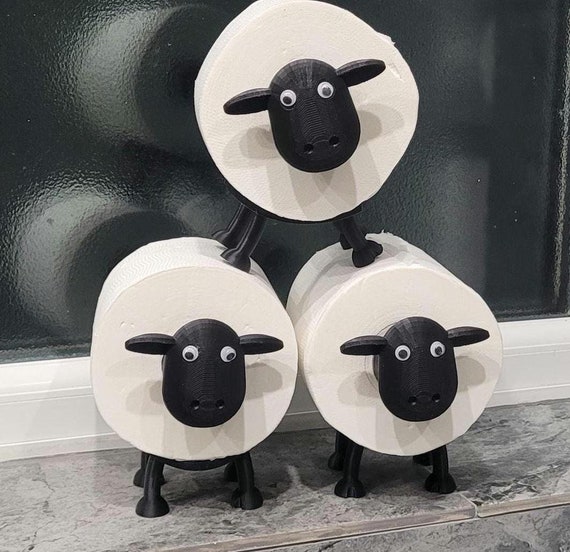 Funny Toilet Roll Holder, 3d printed bathroom accessory, sheep, multiple variations
