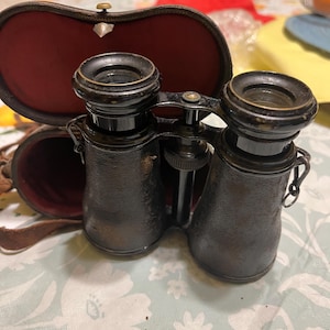 military field glasses French with case 1920s