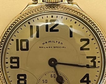 Hamilton 992B 21jl, 16 segundos, números especiales de ferrocarril en negrita sobre esfera Hamilton genuina, caja 10krgp, temperatura ajustable, 6 posiciones, movimiento damasquinado c382466