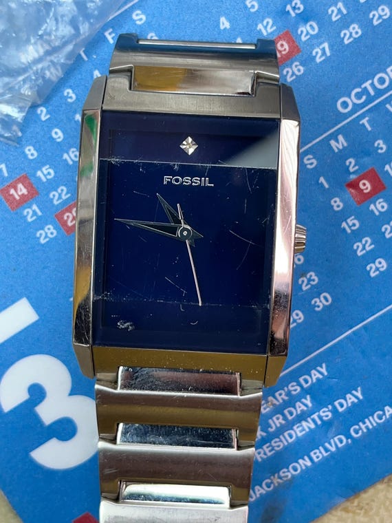 Fossil Wrist Watch Blk Face Stainless Steel Case and Band  display picture 3