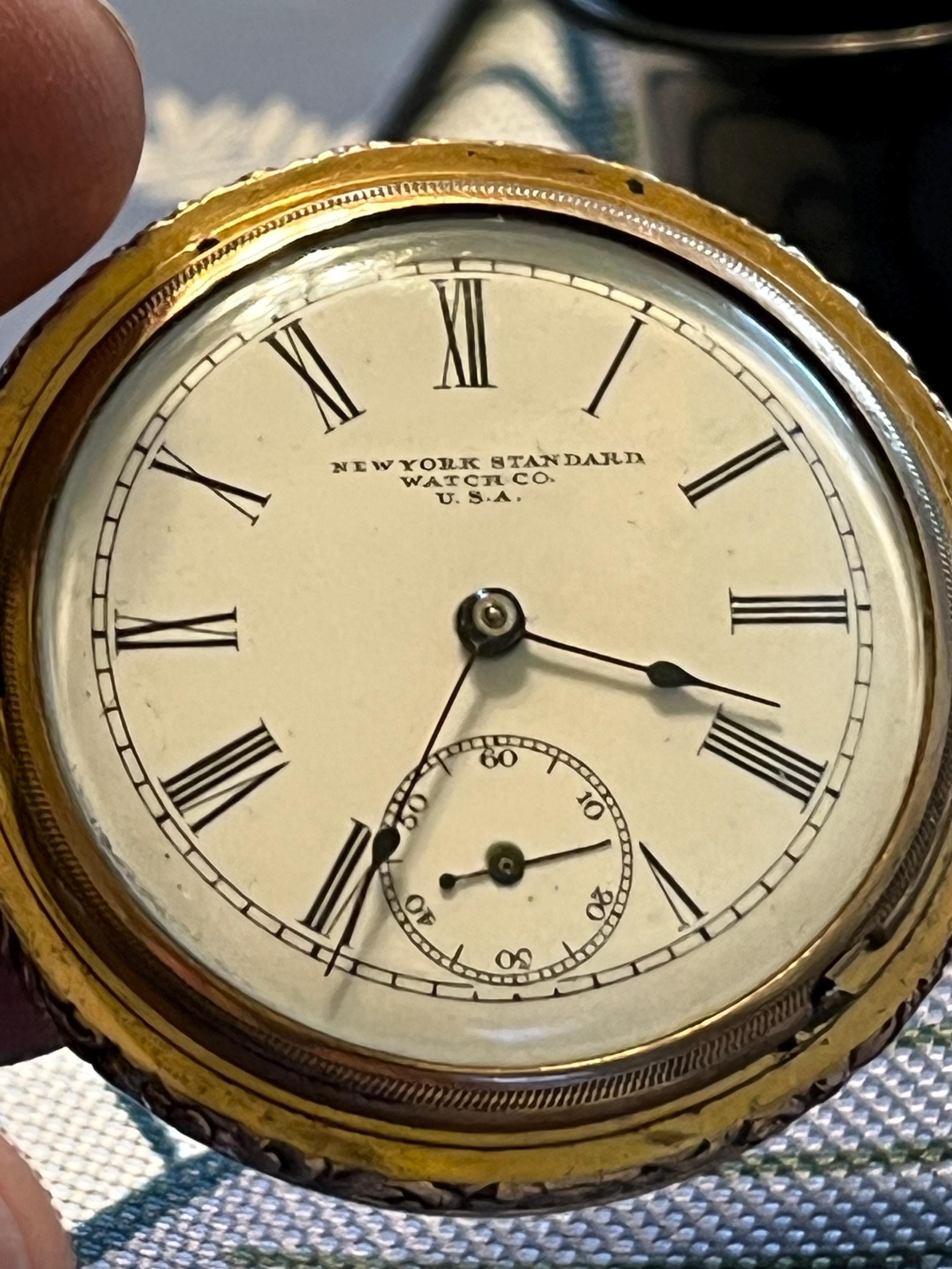 Orologio Da Taschino New York Standard Co. 16S – Movimento Con Molle Per Capelli – NOS