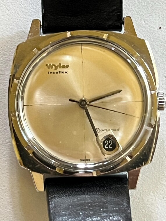Wyler Incaflex Automatic Dynawind date sq Stainle… - image 2