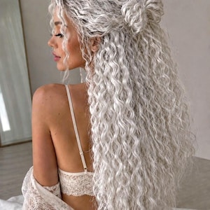 Platinum Blonde Dreadlock Curls Set | DE Synthetic Dread Extensions | Boho Festival Hair