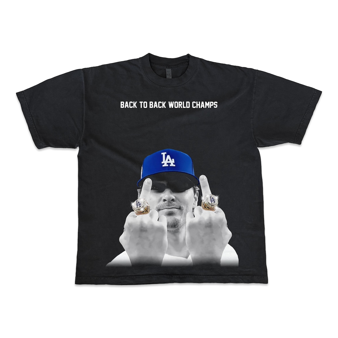 Kike Hernandez Back to Back World Series Champs 2025 Middle Finger