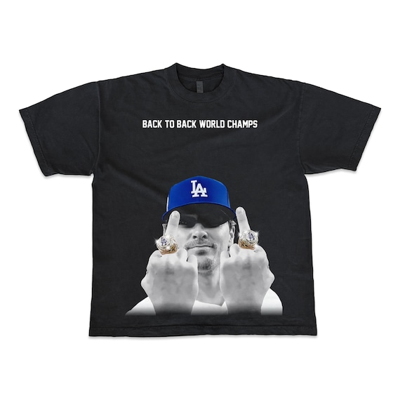 Kike Hernandez Back to Back World Series Champs 2025 Middle Finger