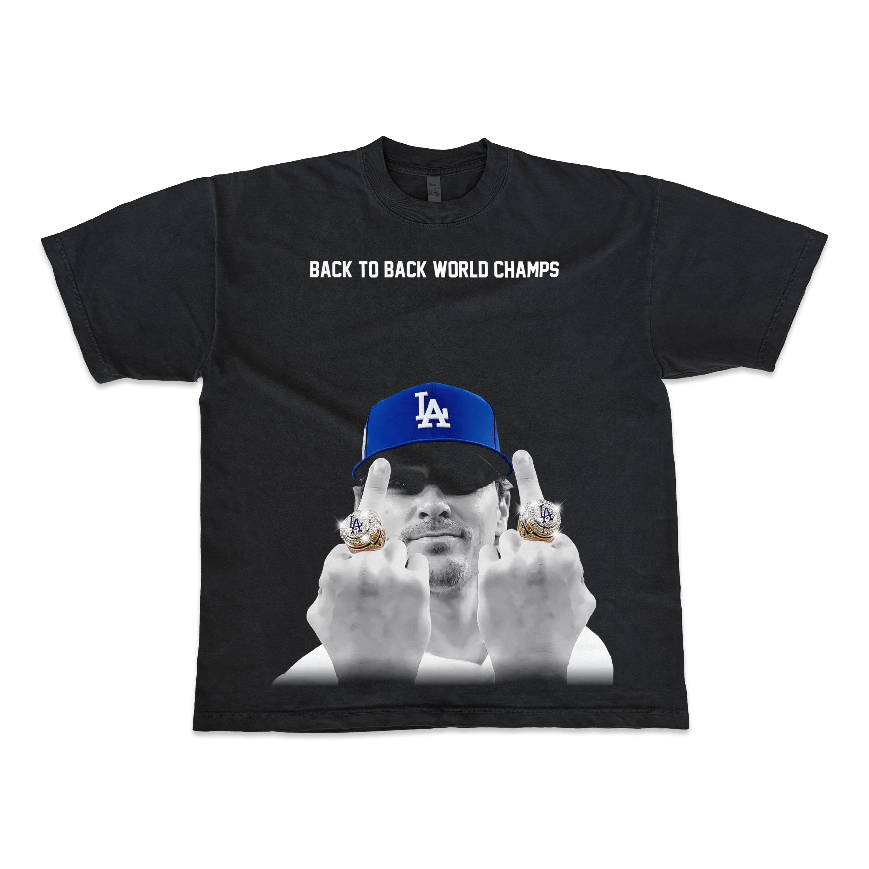 Kike Hernandez Back to Back World Series Champs 2025 Middle Finger