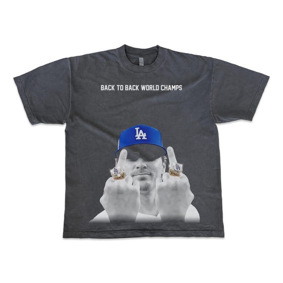 Kike Hernandez Back to Back World Series Champs 2025 Middle Finger