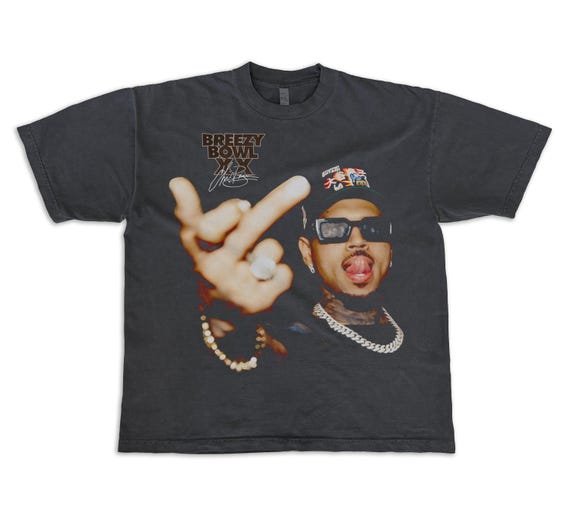 Chris Brown Breezy Bowl Vintage Look Oversized Boxy Hip Hop Big