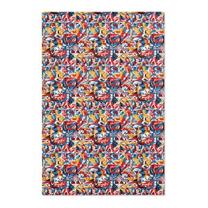 Vibrant Area Rug, Abstract Colorful Decor Rug, Bright Living Room Accent, Artistic Floor Mat, Unique Home Decor