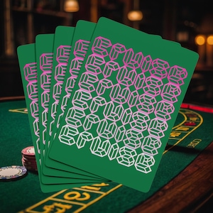 Conjunto de cartas de pôquer Cruise rosa vibrante, baralho colorido para noite de jogos, diversão em família, ideia de presente única, personalização disponível