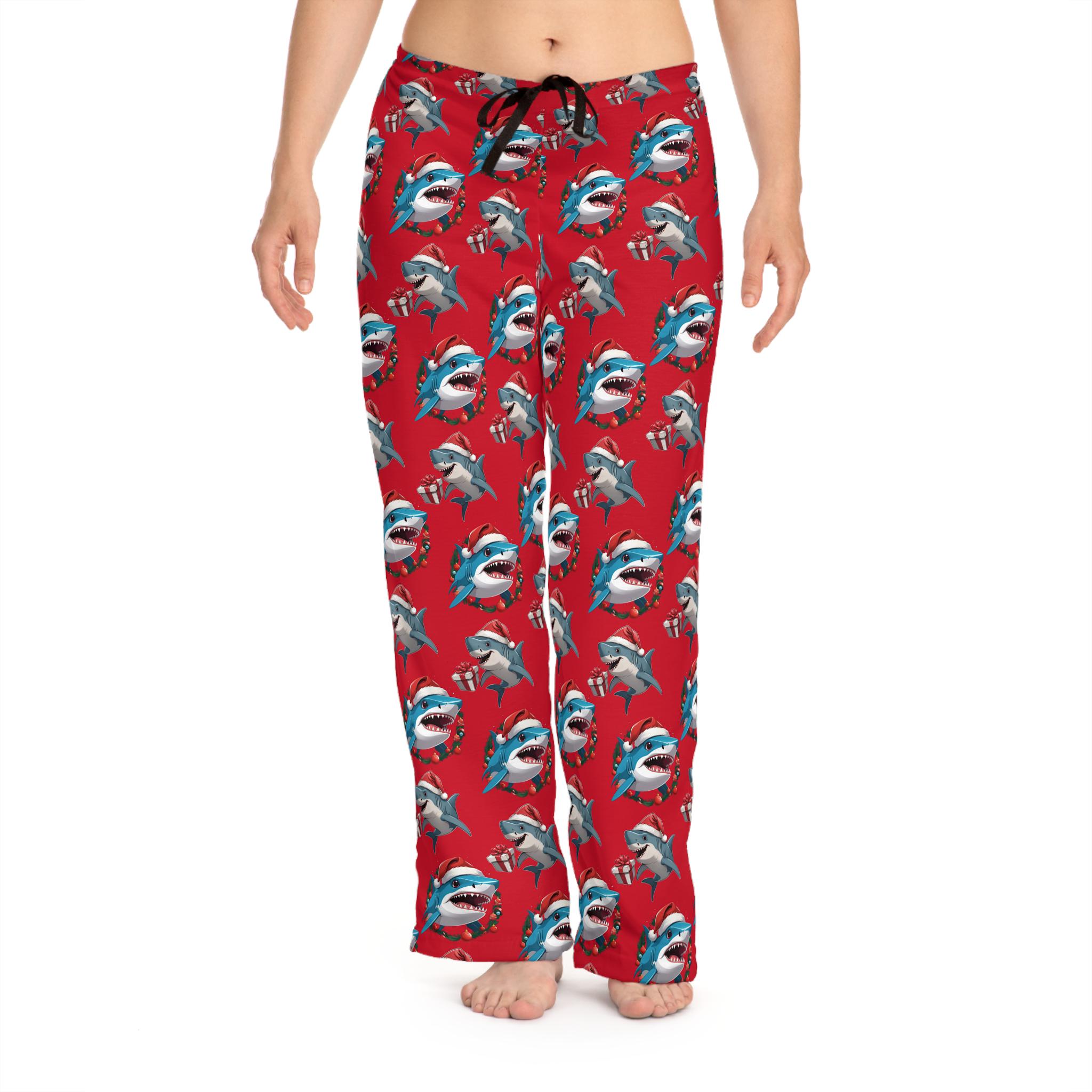 Women's shark print pajamas hotsell