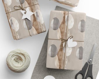 Neutral Minimalist Wrapping Paper | Abstract Dot Gift Wrap | Modern Aesthetic Packaging | Luxury Gift Wrap