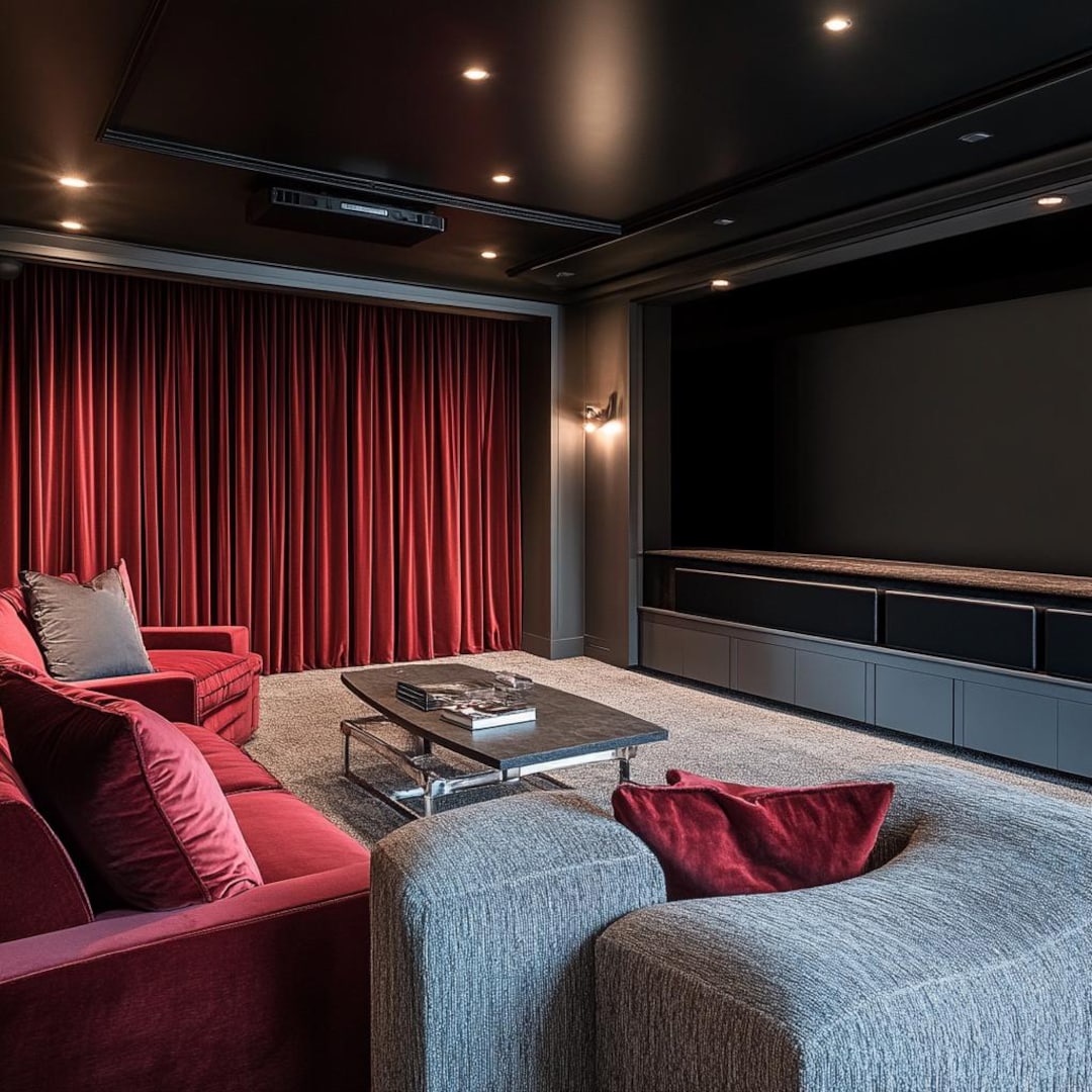 Home Theater Velvet Curtains - Wide or Narrow & Short or Long Size - 60 ...