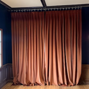 Triplet Pleated, Custom Curtain Panel, Blackout Curtains, Living Room Curtains, Velvet Curtain Panel