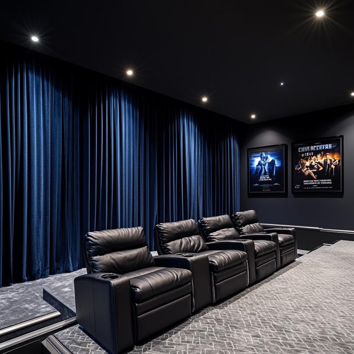 Home Theater Velvet Curtains - Wide or Narrow & Short or Long Size - 60 ...