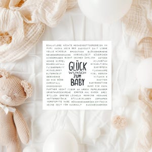 Postkarte "Glückwunsch zum Baby", Witzige Babykarte, quadratisches XXL Format