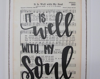 It Is Well With My Soul,Christian Gift,Music,Christian Decor,Church Hymn,Religious Decor,12"Wx16"H, Wooden Art Plaque,Artist Imperfect Dust