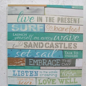 Live In The Present,Ocean Decor,Ocean Rules,Lake Decor,Cabin Decor,12&quot;W x 16&quot;H,Marla Rae