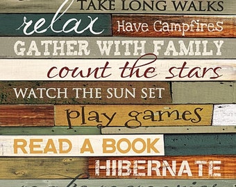 Cabin Rules Relax Relax Relax 12 X 12 Inspirational Puzzle Piece