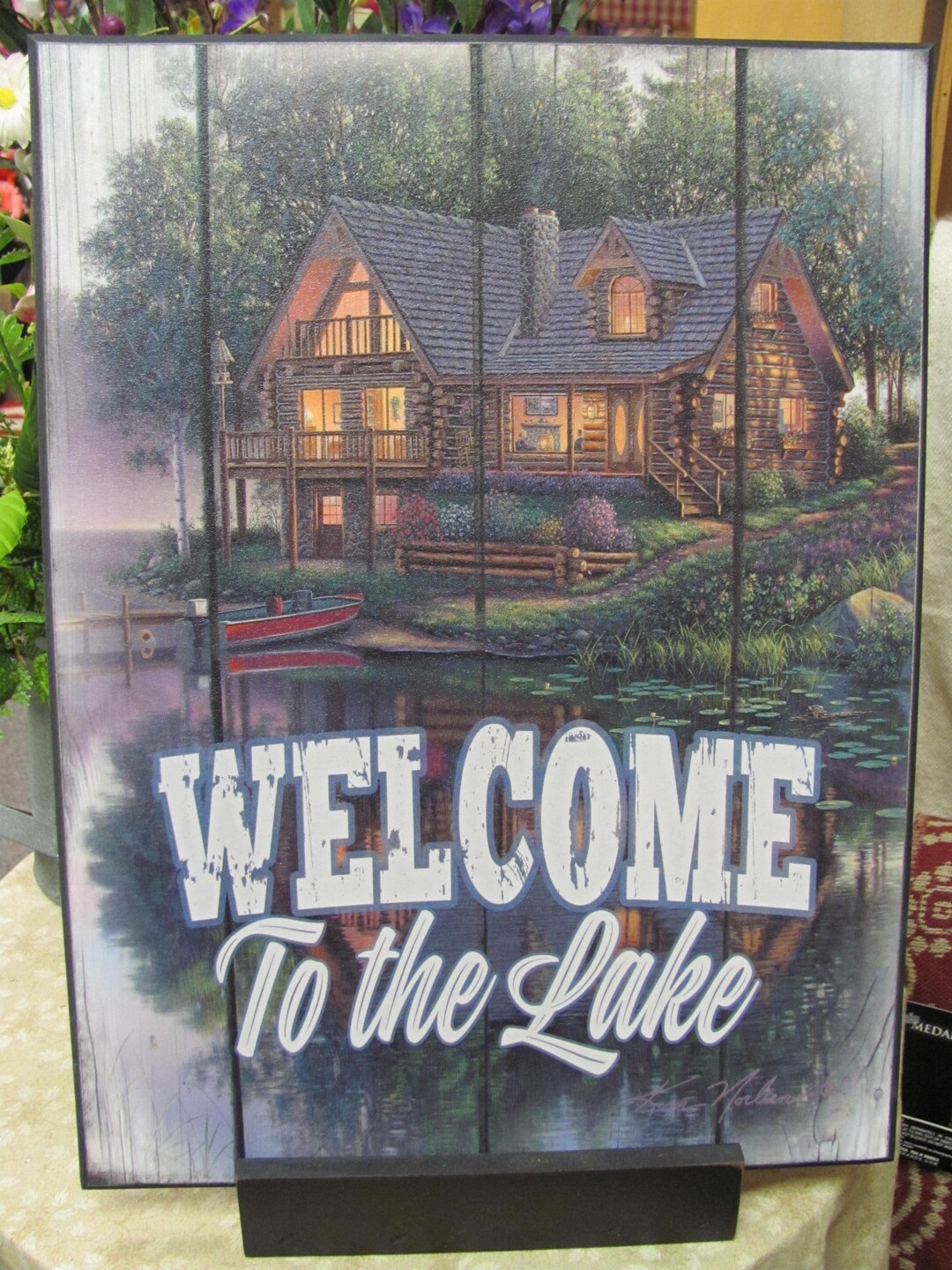 Cabin Decor,welcome Lake Wall Decor,cabin,lodge,wooden Art Sign,12"wx16 ...