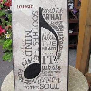 Music,Musical, Musical Artwork,Wooden Art Sign,Music Decor,Marla Rae,9"Wx18"H