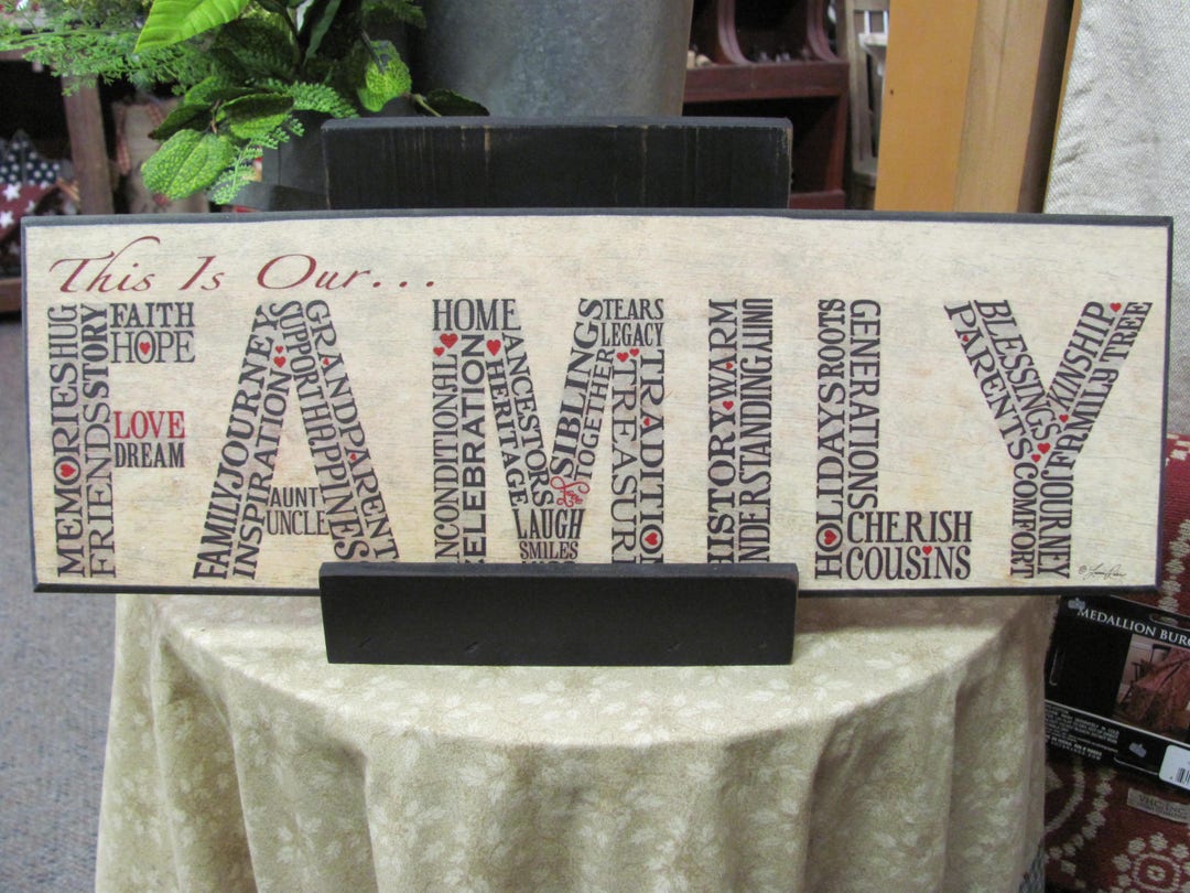 Family,family Wall Decor,family Sign, Family Decor,wood Art Sign,18"wx6 ...