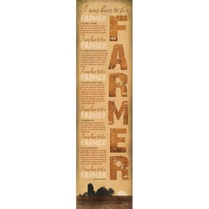 Farming Decor,I Was Born to Be A Farmer, Farming Poem,Inspirational Farmer Verse,Marla Rae