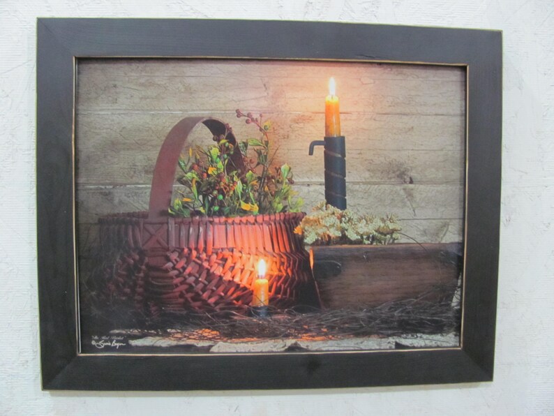 Primitive/country Wall Decorbasketscandlehandmade Etsy