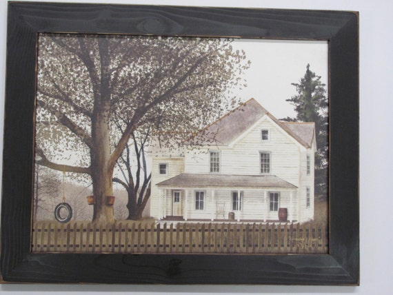 Billy Jacobs,Farm House Wall Decor,Country Farm House,Grandma's House,Tire Swing,Distressed Handmade Frame,18 1/2"W x 14 1/2"T