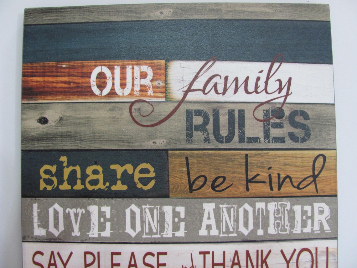 Family Rules Wall DecorOur Family RulesFamily Rules Etsy