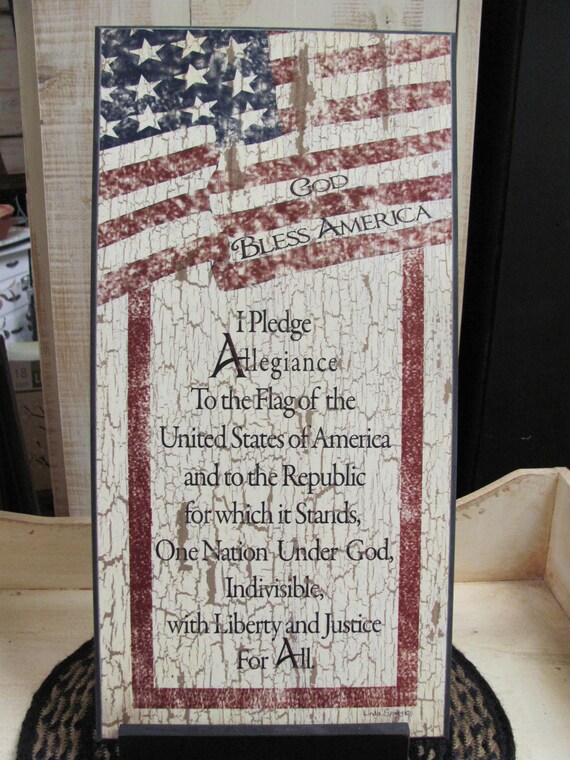 Pledge Of Allegiance Wall Artpatriotic Wall Art God Bless Etsy