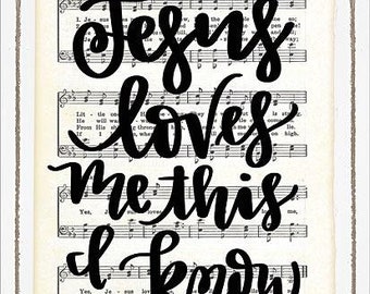 Jesus Loves Me,Christian Gift,Church Hymn,Music,Christian Wall Decor,Children Wall Decor,12"x16",Wooden Art Plaque