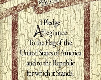 Pledge Of Allegiance Wall Art,Patriotic Wall Art, God Bless America,Wooden Art Sign,9”W x 18”H,Linda Spivey