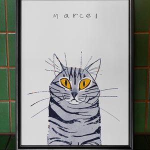 Colorful Pet Portrait, Custom Digital Pet Prints, Trendy Pet Poster, Unique Pet Decor, Retro Line Drawing, Printable Pet Parent Gift