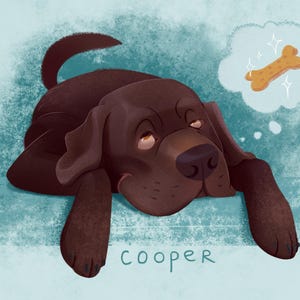 Custom Dog Portrait, Cartoon Dog Portrait, Labrador Retriever, Comics Dog Portrait, Emergency Gift, Custom Dog Gift, Labrador Owner Gift