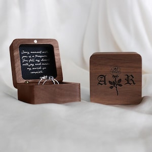 Personalized Walnut Ring Box: Engraved Proposal Keepsake